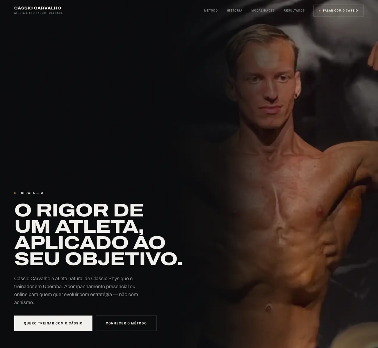 Site de Cássio Carvalho, personal trainer e culturista.